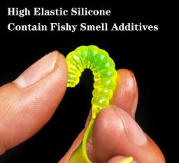 Isca De Pesca De Silicone Macio, Isca De Pesca, Giratória Jigging Wobblers, Camarão Baixo, Cheiro De Peixe, Iscas De Borracha Artificial, Verme, 4,8 cm, 1,2g, 10Pcs - Image 5
