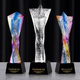 Troféu de cristal estrela de cinco pontas criativo, coluna torcida, prêmio de letras personalizadas, troféu universal, high-end - Image 6
