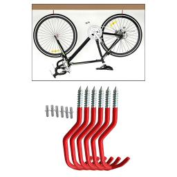 Ganchos de metal para bicicleta, 6 peças, armazenamento de teto, para casa, garagem, vassoura, organizador de vassoura, suporte para pendurar - Image 2