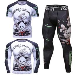 Homens Kickboxing T-Shirt e Calças Conjuntos, Rash Guard, Ginásio de Formação, MMA Boxing Kit, Muay Thai, Rashguard, Rash Guard - Image 6
