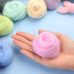 MIUSIE-Mixed Cor Lã Tops, Roving Lã, Fibra, Agulha, Handmade, Spinning Artesanato, DIY Boneca, Bordado, 5g, 20, 50, 100 Pcs - Image 4