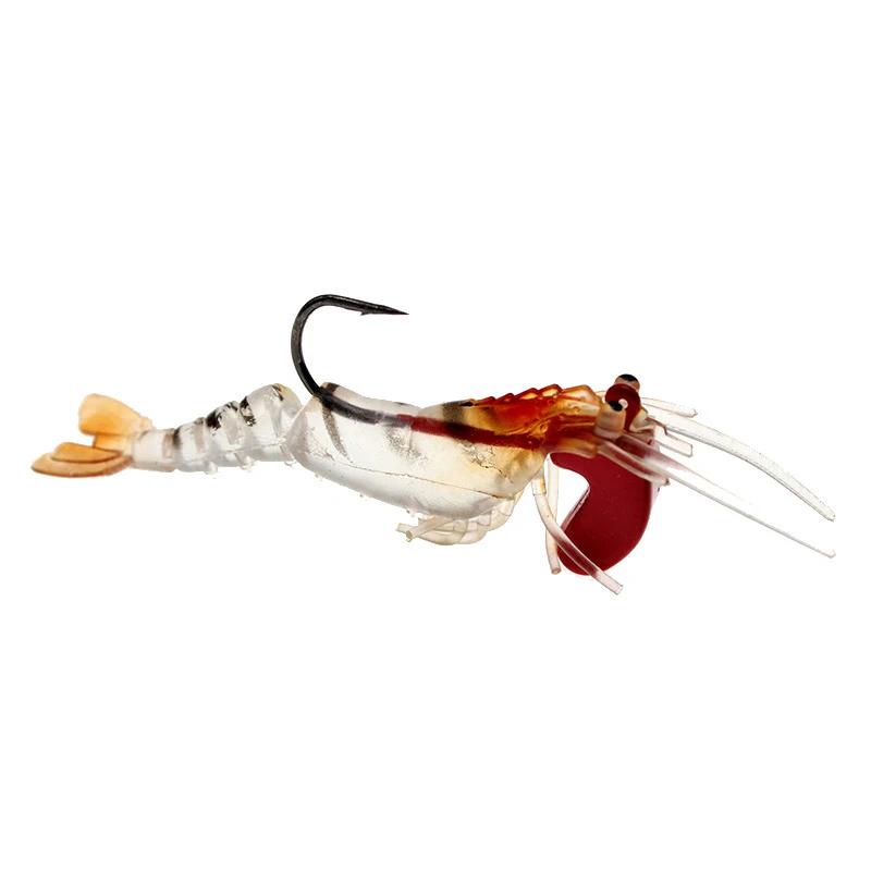 Simulação de camarão 12.5g, isca de pesca macia e luminosa, isca de truta artificial com cheiro de peixe e gancho único - Image 1