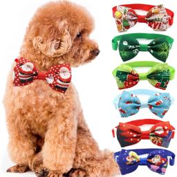 Natal ajustável pet colar pescoço gravata conveniente acessórios para animais de estimação útil cão gato listrado arco cão gato colar suprimentos para animais de estimação - Image 1
