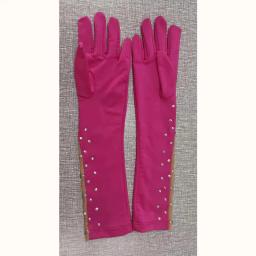 Infantil Poliamida Tecido Luvas de Ginástica, Patinação Artística, Competição Rítmica, Strass Brilhante, Manga Comprida, Adulto - Image 3