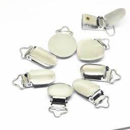 Prendedor chupeta lisa de metal prateado, de bebê, com bolinhas redondas, com fecho de coração, acessórios de vestuário, inserção de plástico 30 peças - Image 3