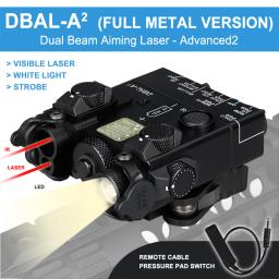 Espingarda com laser de ponto vermelho, mira escotiva com laser de feixe duplo, tática, com laser dbal e peq, com mira de arma para airsoft, com luzes infravermelhas - Image 1