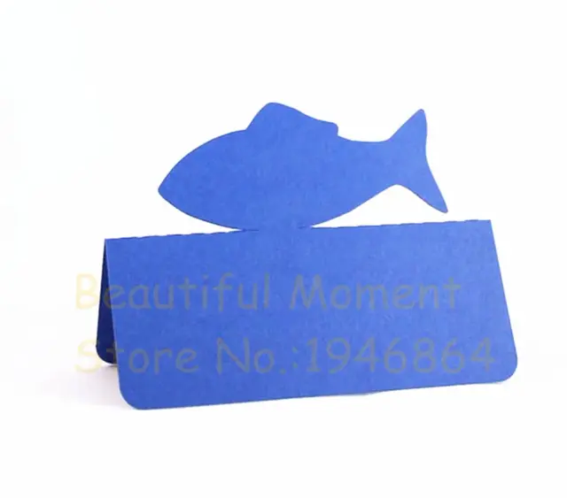 Cartões de Festa Personalizados em Forma de Peixe para Decoração de Casamentos e Aniversários - 50 Unidades como Marcadores de Mesa e Presentes Elegantes