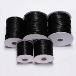 10 0.5 M/lot 0.8 1.0 1.5 milímetros Preto Encerado Algodão Cabo de Colar de Corda Cabo De Fio Beading Fit Artesanato DIY Para A Jóia Que Faz Fontes - Image 2