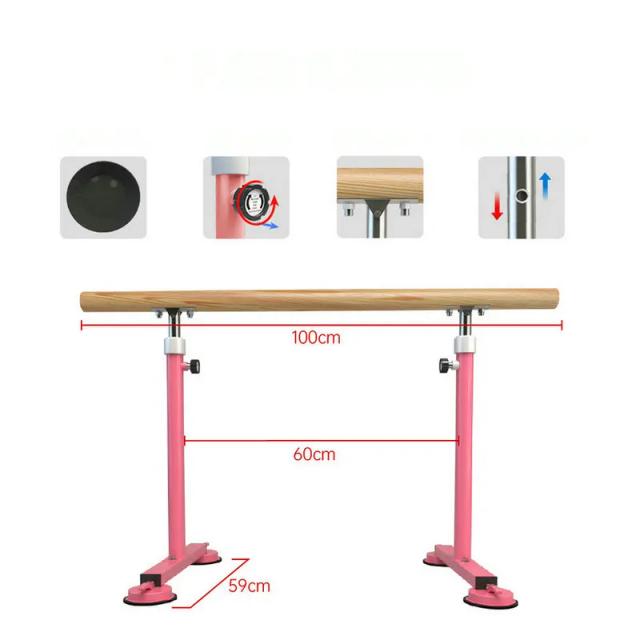 Barra de Dança Profissional Ajustável para Prática de Balé em Casa, Altura de 80-120cm, Ferramenta Auxiliar de Mobilidade 1m