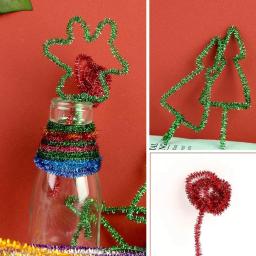 Glitter Chenille Hastes para Limpadores de Tubulação, DIY Projetos Artesanais, Fuzzy Sticks Artesanato, Artesanato Multicolor, 100Pcs - Image 4