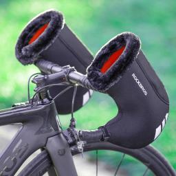 Rockbros luvas de ciclismo para áreas externas, luva quente e grossa de inverno à prova de chuva, respirável e à prova d'água, acessórios para bicicletas de mtb - Image 3
