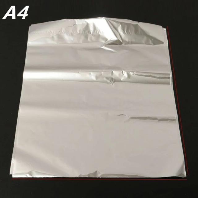 Papel de Folha de Hot Stamping para Artesanato A4 - 50 Peças em Dourado, Prata e Vermelho com Laminação Transferência e Elegância em Impressão a Laser