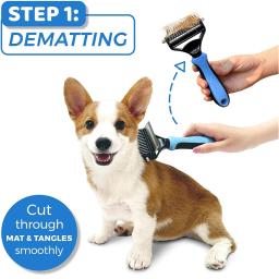 Escova para remoção de pelos 2 em 1, ferramenta de limpeza para animais de estimação, pente aberto, remoção de pelos de cães e gatos - Image 3