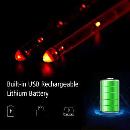 LED Light Up Baquetas para Jazz Drum, Drum Sticks Set, 15 Gradiente Luzes Coloridas, Carregamento USB, Interruptor ON e OFF - Image 6