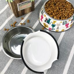 Comida de cachorro tigela tigela de comida de gato tigela de comida de gato tigela dupla tigela de comida de cachorro grande cão tigela de aço inoxidável - Image 4