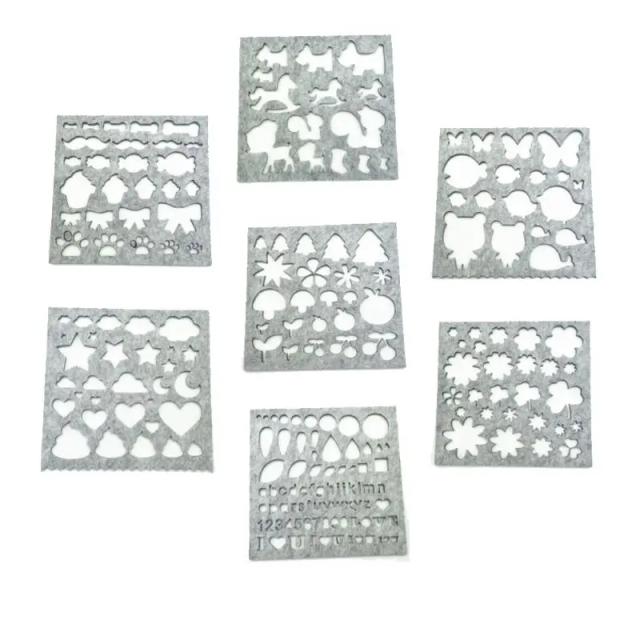 Conjunto Criativo de Estêncil para Feltragem de Lã - 7 Peças de Ferramentas de Artesanato Prático e Acessórios de Costura