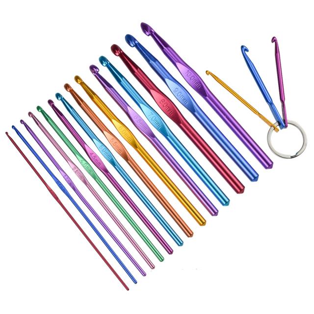 Conjunto Completo de Ganchos de Crochê com Estojo: Agulhas de Tricô, Tesoura, Marcadores e Ferramentas de Costura GYH em 14 Estilos