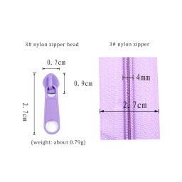 Controle deslizantes com zíper 3 #, cabeça de zíper de metal com 10/30/100 peças para bolsas de roupas, acessórios para costura de alfaiate - Image 3