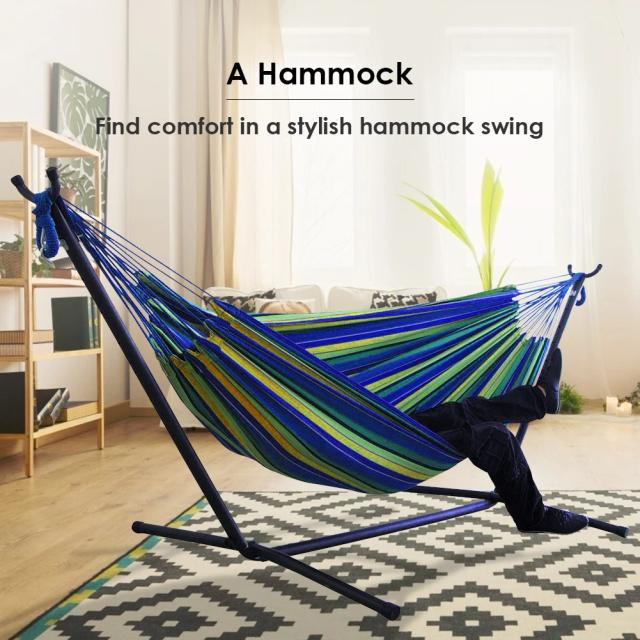 Hammock Portátil de Lona para Acampamento e Uso ao Ar Livre - Cama Suspensa para Jardim e Quintal