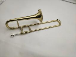 B Flat Brass Plated Trombone com Caso e Luvas, Instrumentos de sopro, Frete Grátis, Nova Chegada - Image 2