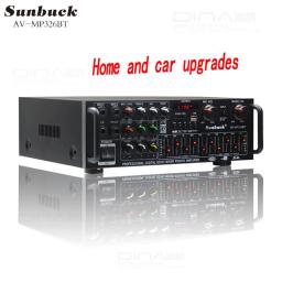 Amplificador de alta potência de Bluetooth, amplificador do teatro home, AV-MP326BT, amplificador equilibrado do carro do Karaoke OK EQ, 110V, 220V, 12V, 300W x 2 2,0 - Image 5