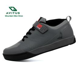 Avitus zapatillas mtb mountain bike sapato sola de borracha declive enduro compatível 2 parafusos spd grampos ciclismo sapato - Image 1