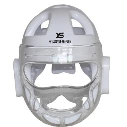 Novos capacetes de karatê branco capacete de segurança fitness kick boxe taekwondo chapelaria protetores de cabeça de luta com guarda transparente - Image 2