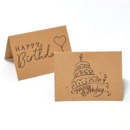 Cartões de comemoração de aniversário 4x6 '', papel kraft, cartão de agradecimento de aniversário para decoração, cartões de note em branco, materiais para festas de cozimento com 10 peças - Image 3
