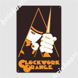 Relógio laranja metal sinais de cinema cozinha casa impressão garagem decoração estanho cartazes - Image 2