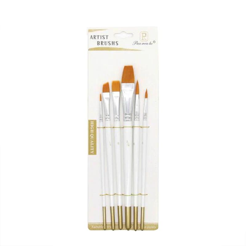 Artista Pincéis de Pintura Set para Crianças, Óleo Acrílico Aquarela Caneta, Arte Profissional Artesanato Suprimentos, 6Pcs - Image 1