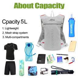 Outdoor Trail Running Mochila de hidratação, colete respirável para homens, bolsa de bicicleta Marathon, garrafa de água, corrida, 5L, 500ml - Image 2