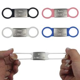 Silicone aço inoxidável Dog ID Tag, Colar gravado, Anti-Lost Nameplate Pet, Tag para Cat, Borracha elástica, 1Pc - Image 3
