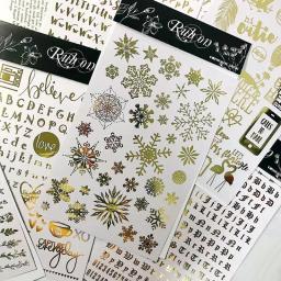 Ouro esfregar em adesivos colagem retro scrapbooking carta transferência adesivo diário artesanato suprimentos diário cartão decoração hobbies - Image 5