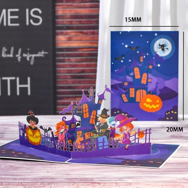 Cartões de Felicitações 3D Pop-Up de Halloween para Crianças em Festas