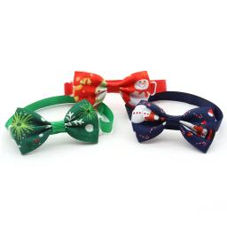 Natal ajustável pet colar pescoço gravata conveniente acessórios para animais de estimação útil cão gato listrado arco cão gato colar suprimentos para animais de estimação - Image 3