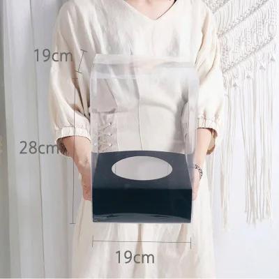 Criativo panorâmico pvc rosa caixa de buquê à prova dwaterproof água dia dos namorados sacos de presente flor caixa de embalagem florista suprimentos de embalagem - Image 1