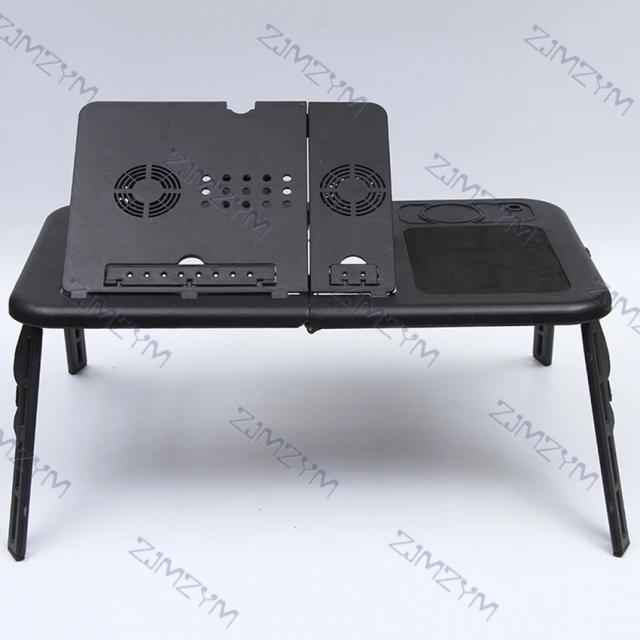 Mesa Dobrável Portátil para Laptop com Ventilador de Refrigeração e Mouse Pad Integrado, Ideal para Uso na Cama e Escritório