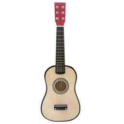 Guitarra acústica Basswood com picareta e corda, instrumento musical, cor de madeira, 6 cordas, 23" - Image 4