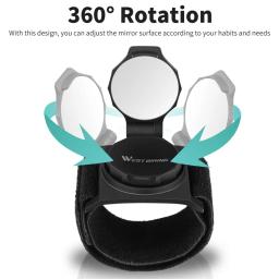 West Biking-Ciclismo Espelhos Retrovisores, 360 Graus de Rotação HD Convexo Espelho De Pulso, Segurança Bicicleta Espelho Retrovisor, Acessórios de Bicicleta - Image 2