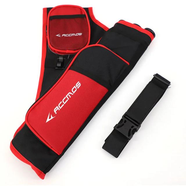 3-Tubes Archery Arrows Quiver Holder Bolsa Traseira Portátil com Cinto Ajustável