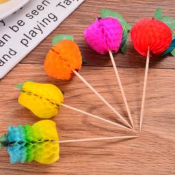 Guarda-chuva de papel para festa de aniversário, coco, guarda-chuva de melancia, guarda-sóis de coquetel, frutas, bolo Topper, DIY Home Supplies, 20 pcs, 50pcs - Image 6