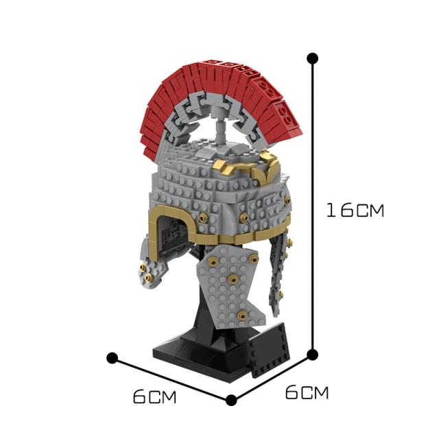 Conjunto de Blocos de Construção MOC Medieval: Capacete, Soldados do Castelo e Figura do Busto para Brincadeira e Coleção