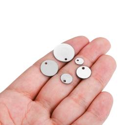 Encantos de Aço Inoxidável para Fazer Jóias, Tag De Cão Redondo, Estampagem Em Branco, Pingentes para Colares Personalizados, DIY, 6-30mm, 10-50Pcs - Image 5