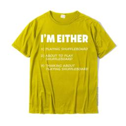 Engraçado eu estou jogando shuffleboard camiseta novo design masculino topos t camisa normal topo t-shirts algodão louco - Image 5