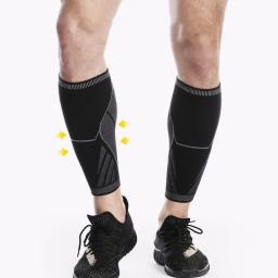 Caneleira esportiva para corrida, 2 peças, protetor de pernas e caneleiras, sem costura, elástica para homens e mulheres, fitness - Image 1