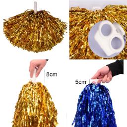 Pompons flâmula metálicos para dança de torcida, punho plástico, torcendo bola, decoração do clube, fornecimento do esporte, 1 pc, 1 par - Image 6