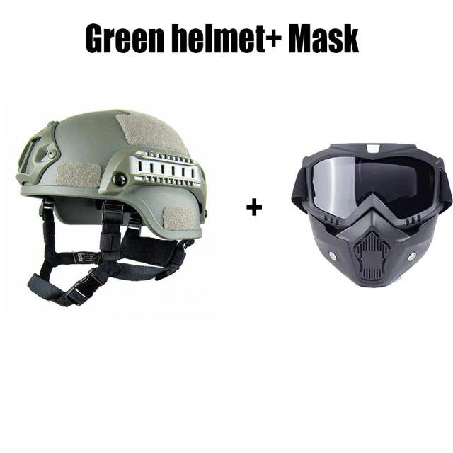 Capacete de Segurança Tactical Airsoft ABS para Esportes Radical: Paintball, CS, SWAT, Equitação e Ciclismo