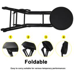 BATESMUSIC-Assento de guitarra com almofada acolchoada, ergonômico e Fold-out Stand, apto para guitarras acústicas e elétricas - Image 4