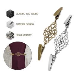 Retro Cardigan Clip Fixadores para Roupas, Prendedores de roupa, Cachecol Clip Brooch, Sliver Pin Buckle, Clip Holder, Mulheres Vestido Jóias - Image 3