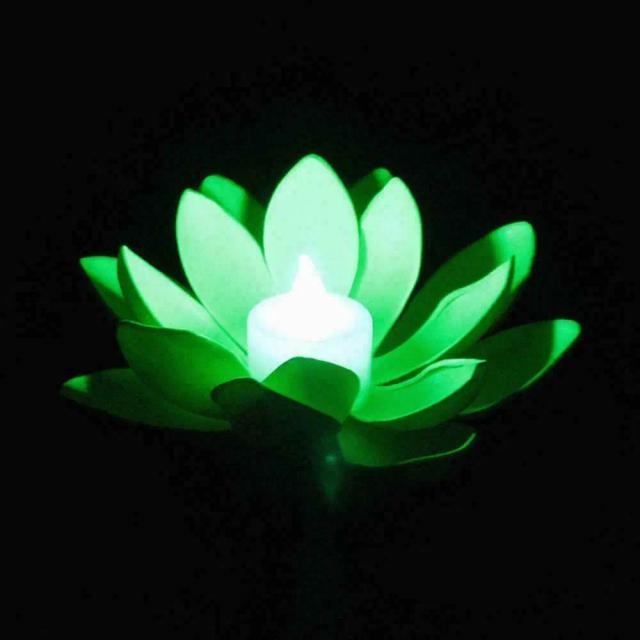 Luz LED Flutuante de Flor de Lótus para Decoração de Jardim e Piscinas à Noite